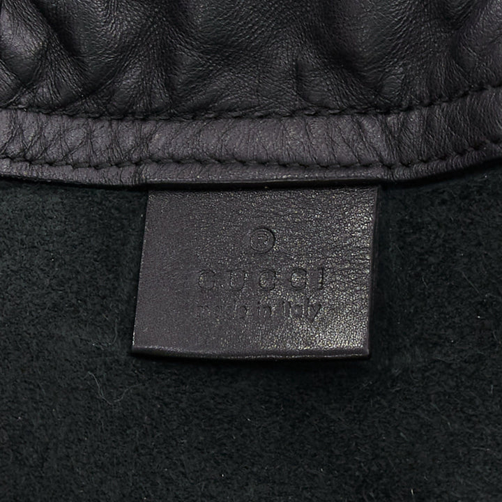 GUCCI 2017 Coco Capitan black leather graffiti drawstring backpack tote bag