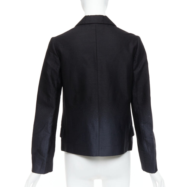 PRADA 2007 Vintage black wool degrade fabric blazer jacket IT38 XS