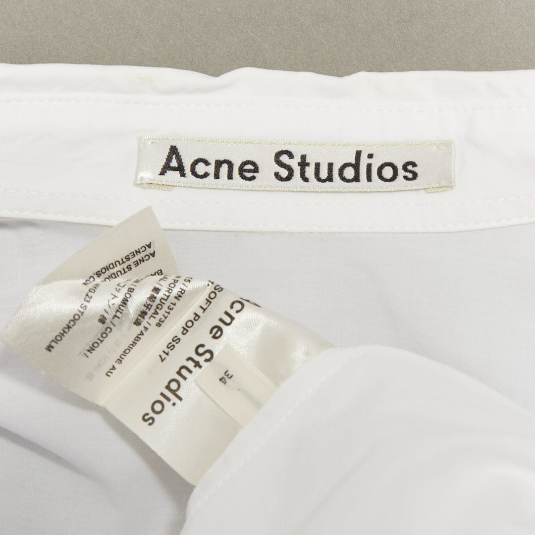 ACNE STUDIOS 2017 Bai Soft Pop white cotton 3D exaggerated sleeves shirt FR34 XS