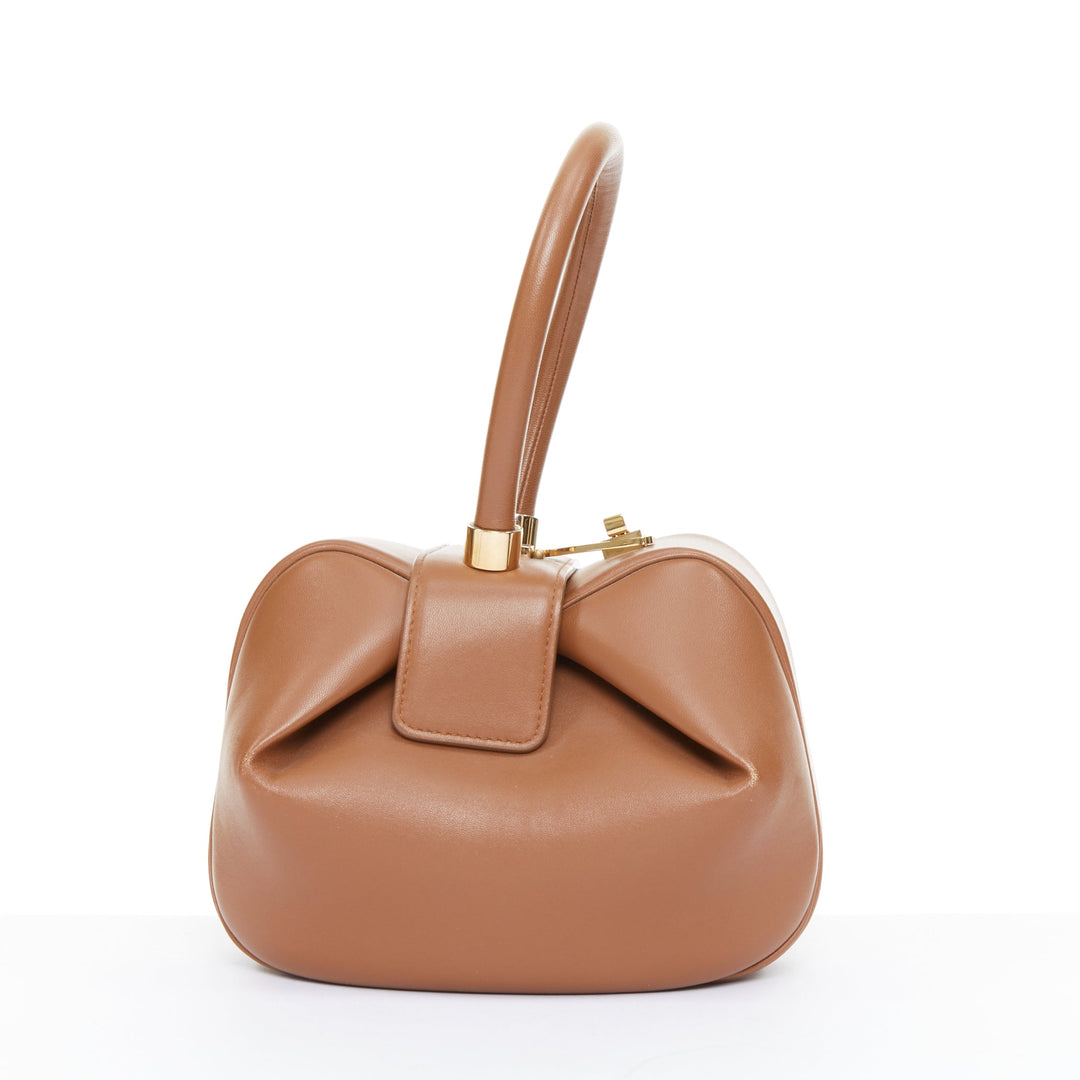 GABRIELA HEARST Nina Medium cognac tan Italian nappa leather top handle bag