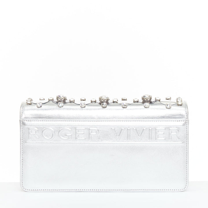 ROGER VIVIER 2023 Kaleidochoc Viv Choc Mini Disco silver sequin crystal bag