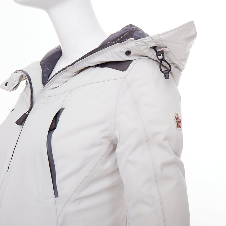 MONCLER GRENOBLE Reidberger Giubbotto grey down puffer ski jacket Sz 0 XS