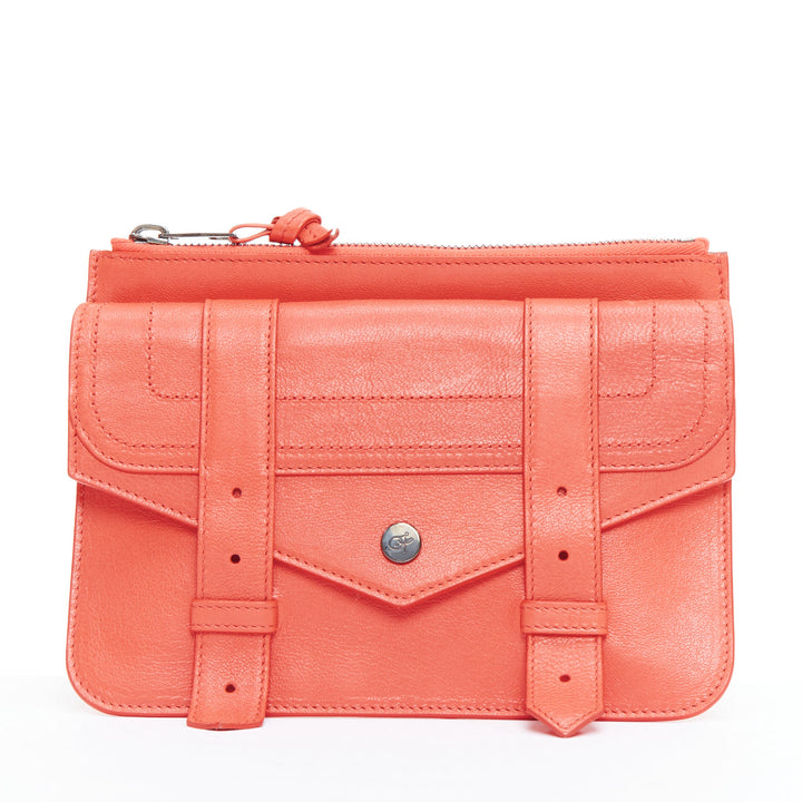 PROENZA SCHOULER PS1 coral red zip envelop portfolio clutch pouch