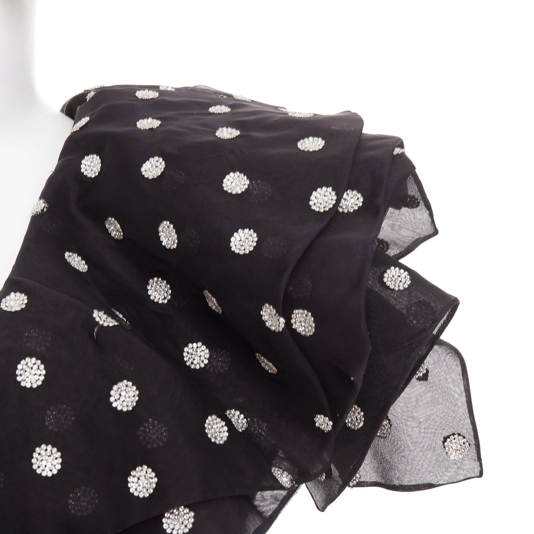 ALEXANDRE VAUTHIER COUTURE SS2019 Runway crystal polka dot ruffle shoulder dress
