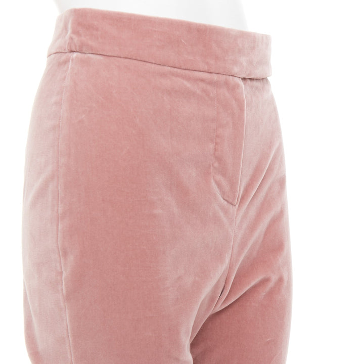 ALEXANDRE VAUTHIER blush pink velvet high waisted extra flare pants