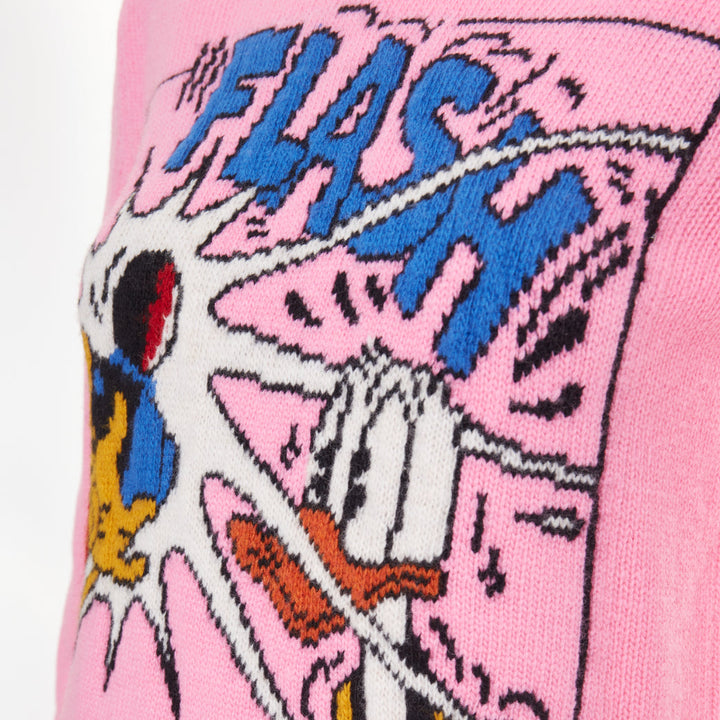 GUCCI DISNEY 2021 pink blue Donald Duck FLASH intarsia logo back sweater 3XS