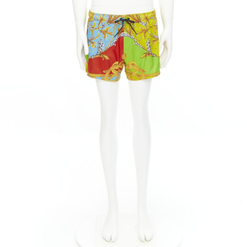 VERSACE Barocco Acanthus Pop print swim trunk shorts  IT6 XL