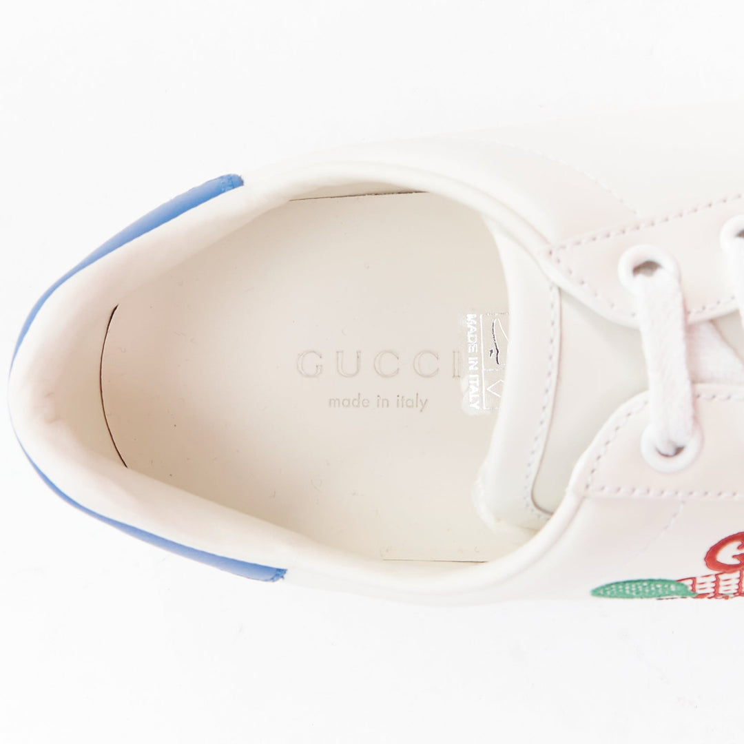 GUCCI Ace Tennis white embroidered logo low top sneakers EU37