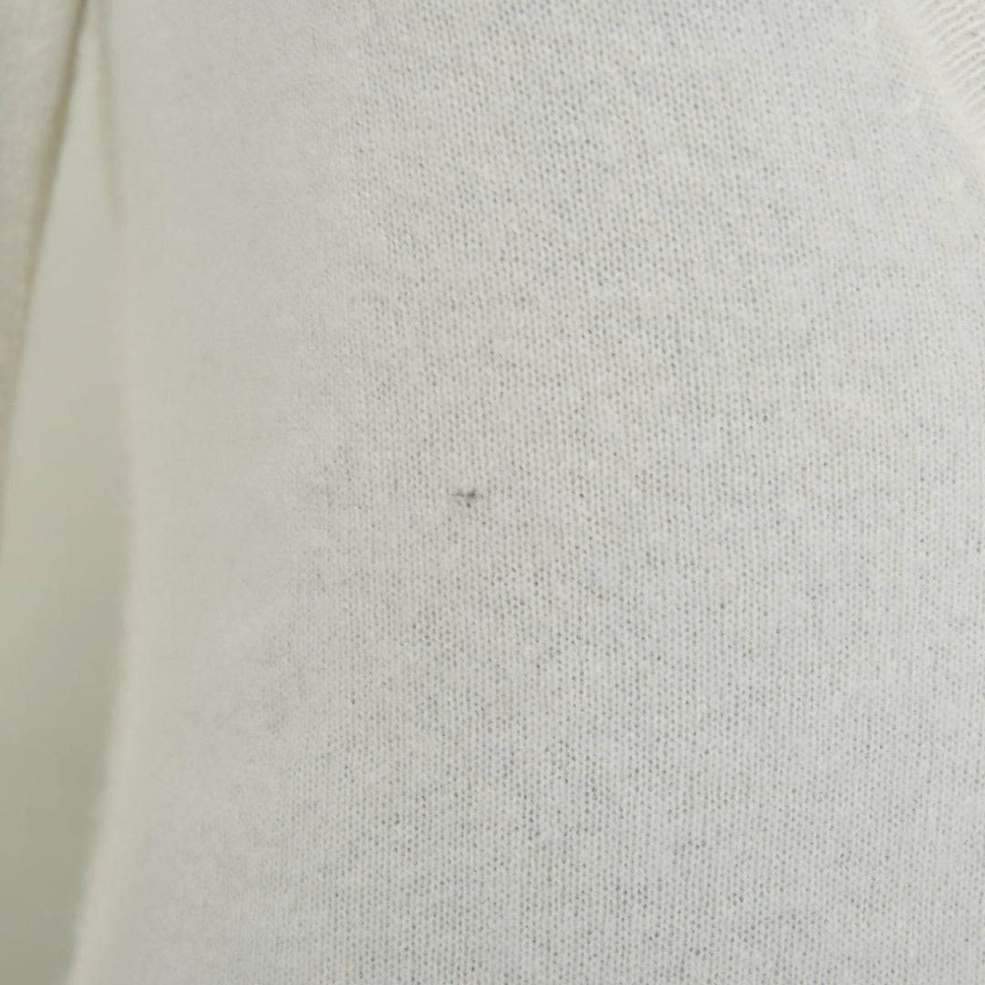 MADELEINE THOMPSON Nolte 100% cashmere cream V neck long sleeve sweater M