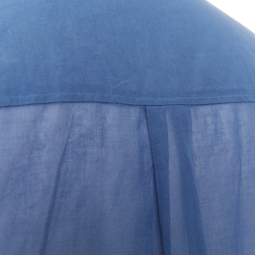 JIL SANDER 2011 Raf Simons blue cotton sheer patch pocket shirt FR36 S