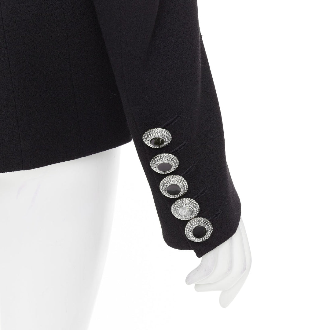 ALEXANDRE VAUTHIER COUTURE 2022 Runway black enamel buttons wasp waist blazer