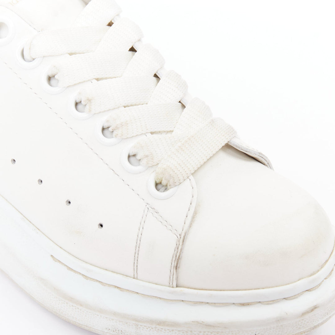 ALEXANDER MCQUEEN Oversized white leather logo exagerrated sole sneakers EU35.5