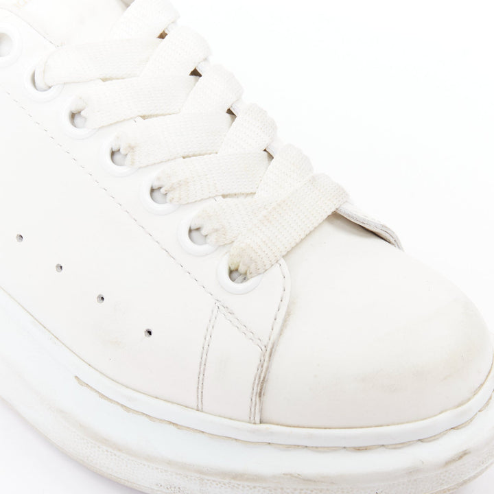 ALEXANDER MCQUEEN Oversized white leather logo exagerrated sole sneakers EU35.5