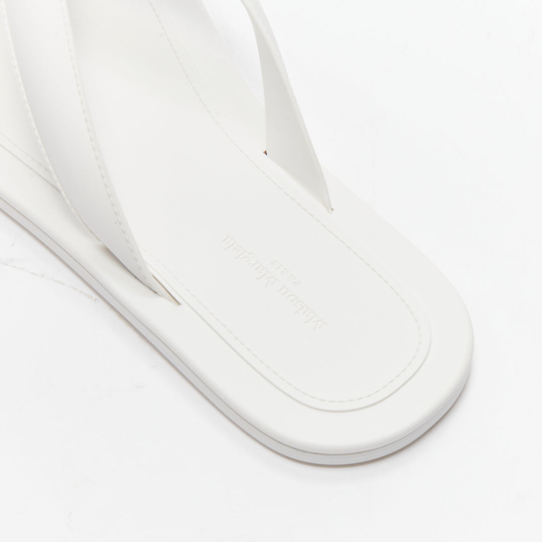 MAISON MARGIELA Tabi white topstitch rubber flip flop thongs sandals EU39