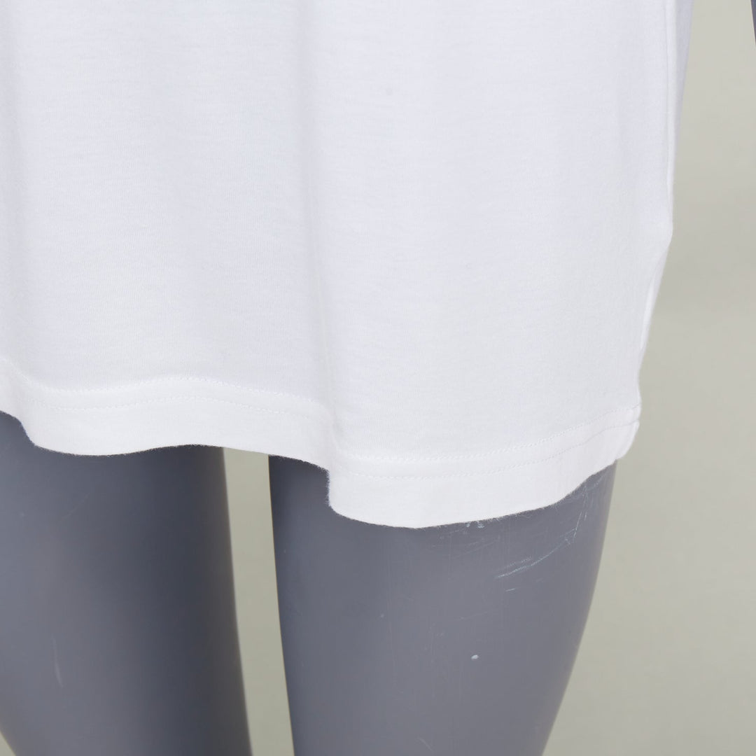 MONSE Cursive Rope white cotton modal navy logo print crew relaexed tshirt XS