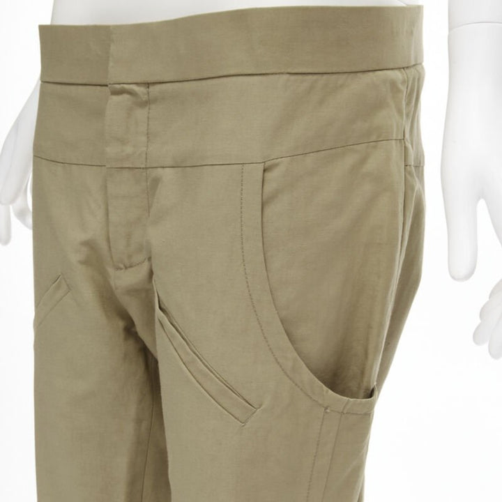 MARNI brown cotton layered hem stirrup jodphur pants IT42 S