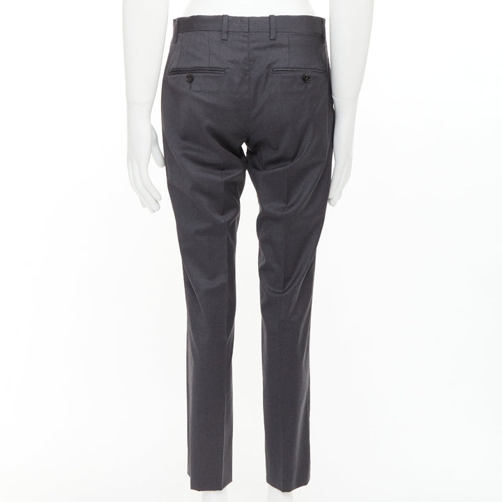 DOLCE GABBANA grey virgin wool blend mid waist cropped dress trousers IT44 XS