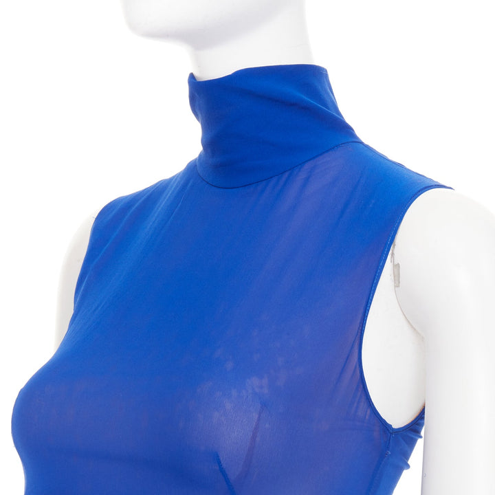 rare ALEXANDRE VAUTHIER COUTURE 2022 Runway Lemarie blue feather fur sheer dress