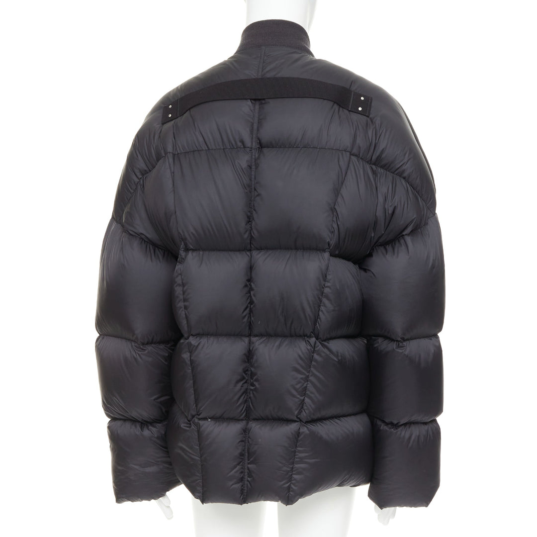 RICK OWENS 2022 Strobe black goose down oversized cocoon boxy puff bomber IT48 M
