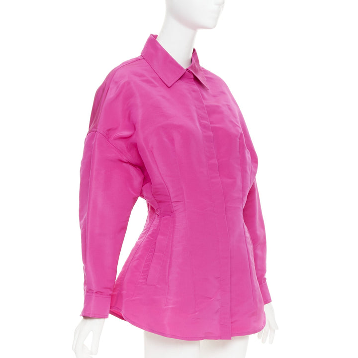 VALENTINO Pier Paolo Piccioili 2022 silk moire PP Pink silk shirt dress IT38 XS