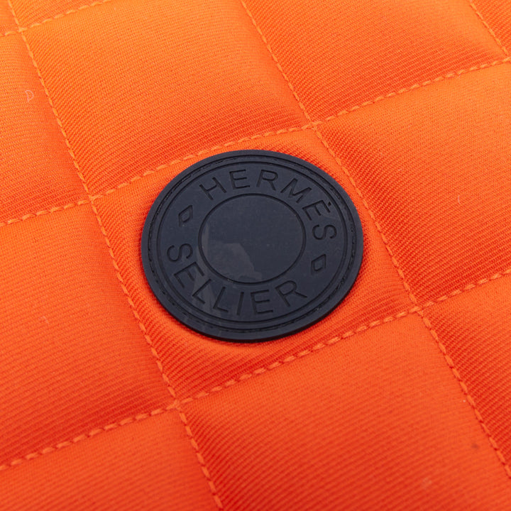 HERMES Reversible Quilted Dog Mat feu navy waterproof travel pet canvas blanket