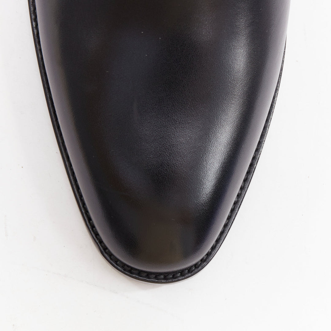 SAINT LAURENT Wyatt 30 black smooth leather jodhpur boots EU42