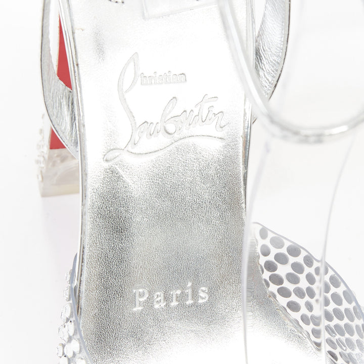 CHRISTIAN LOUBOUTIN Bridal Cassandrissima Alta 130 crystal silver platform EU36