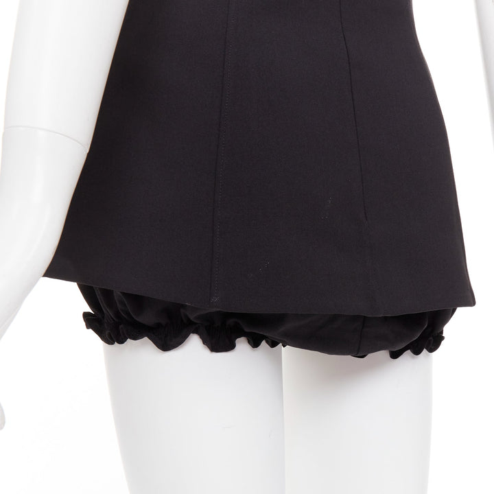 SHUSHU TONG Mini Culottes black high waisted layered ruffle shorts skirt UK8 S