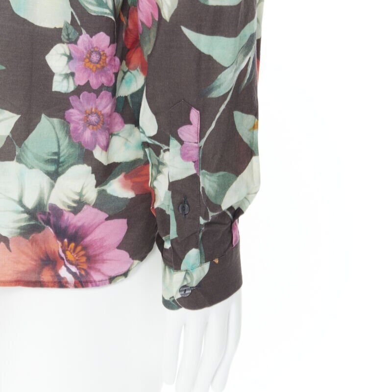 DOLCE GABBANA Hawaiian floral print cotton long sleeve casual shirt EU38 S