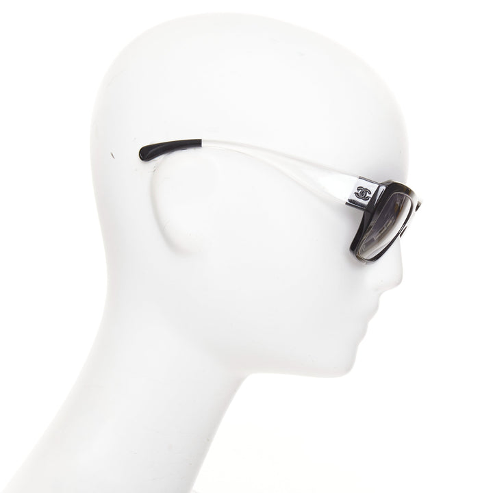 CHANEL 5263A  black clear square frame polarized CC logo sunglasses
