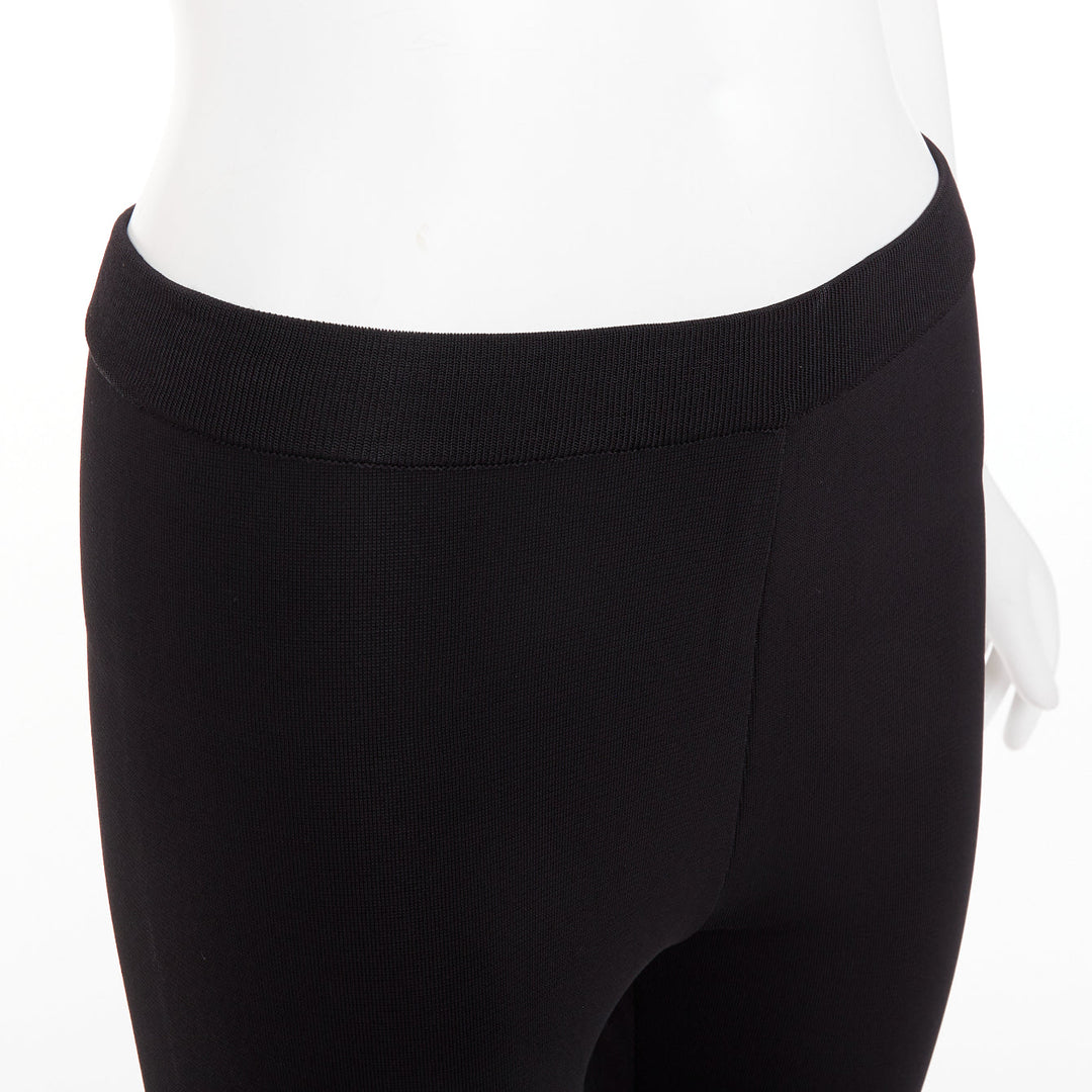 GIVENCHY black red white striped hem viscose knit legging pants XS