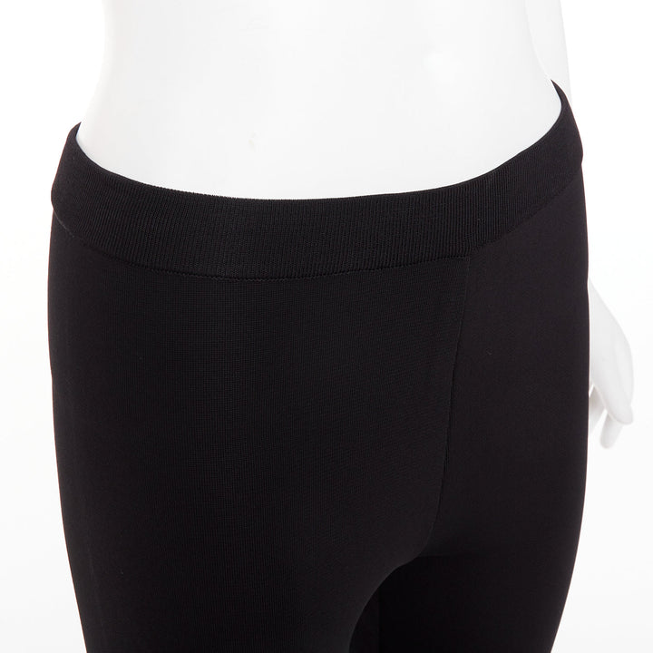 GIVENCHY black red white striped hem viscose knit legging pants XS