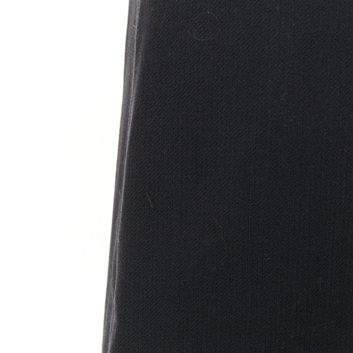 PRADA 1998 Vintage black wool rubber seamed V neck minimal sheath dress IT40 S