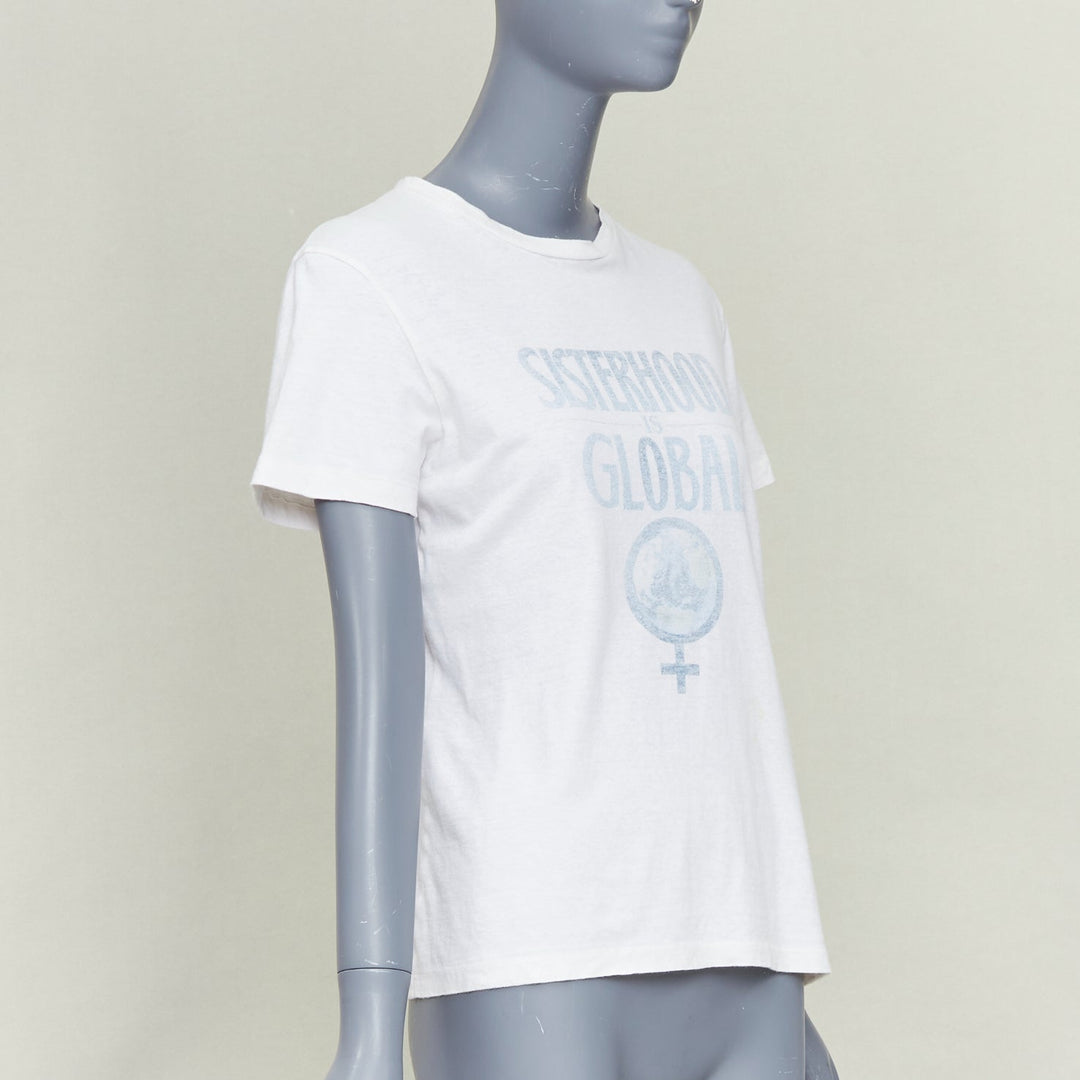 CHRISTIAN DIOR 2019 Sisterhood is Global off white cotton linen slogan shirt