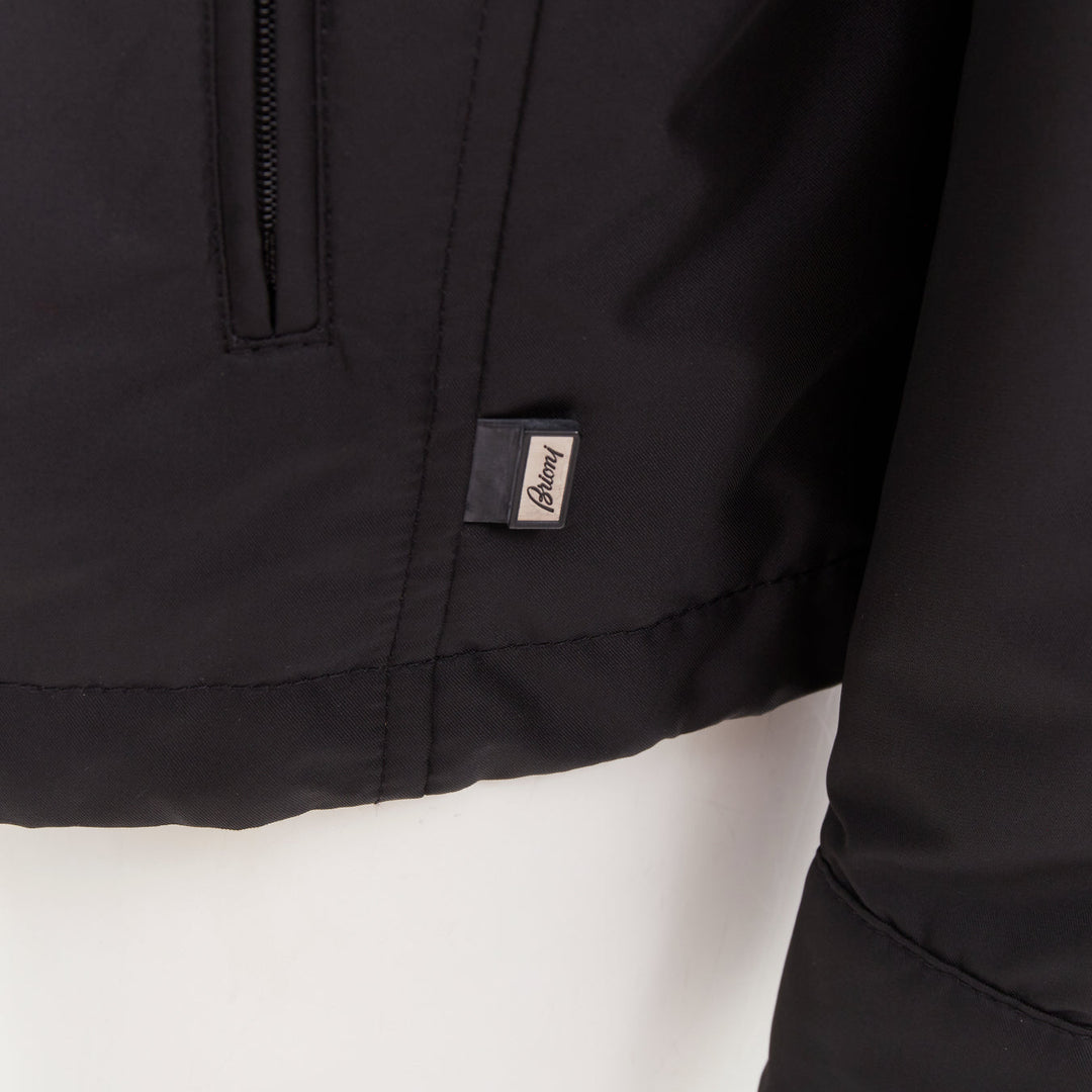 BRIONI black water repellent nylon  plush lined storm jacket M