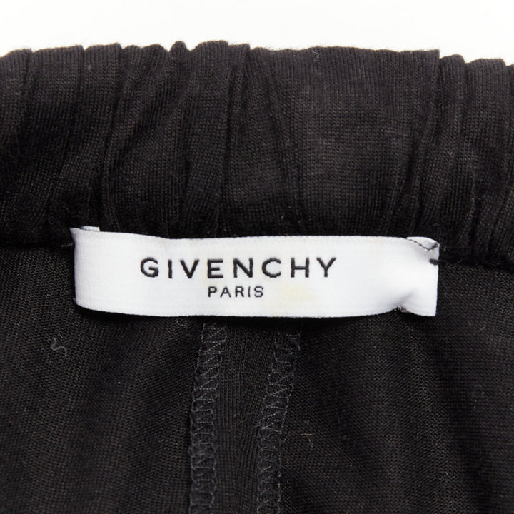 GIVENCHY black draped plunge cowl neck twist rope long sleeves top