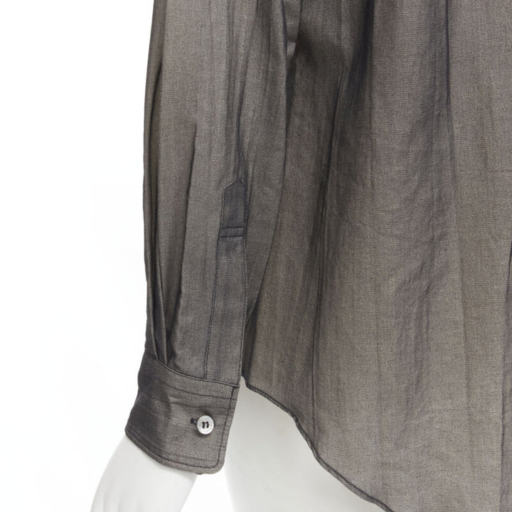 COMME DES GARCONS 1993 Tromp Loeil black faux fastening long sleeve shirt S
