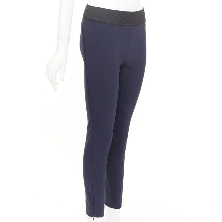 STELLA MCCARTNEY navy cotton blend elastic waist legging pants IT 38 XS