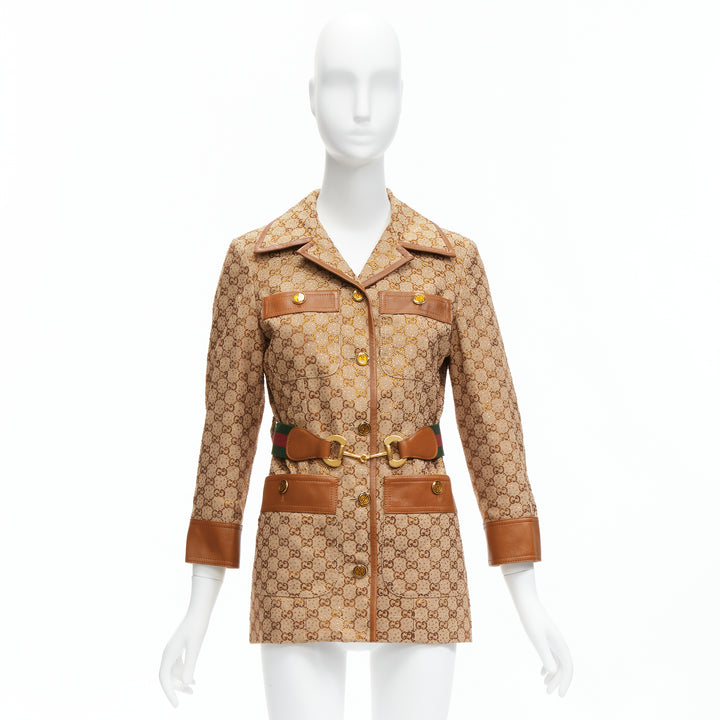 Female mannequin wearing Gucci by Alessandro Michele 2022 Brown Cotton Women Blazers in Size IT38 | Available at JHROP