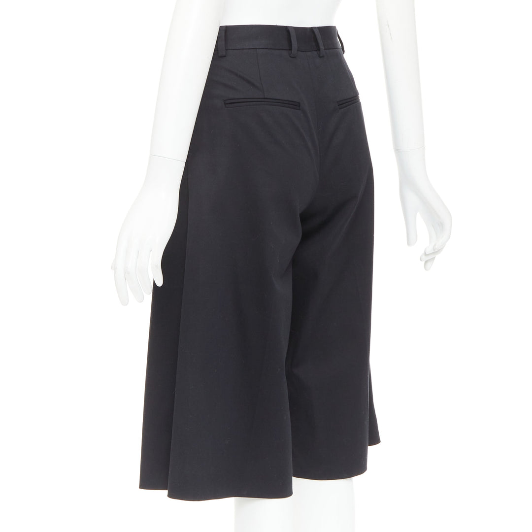 RED VALENTINO black cotton blend high waisted culottes bermuda shorts IT38 XS