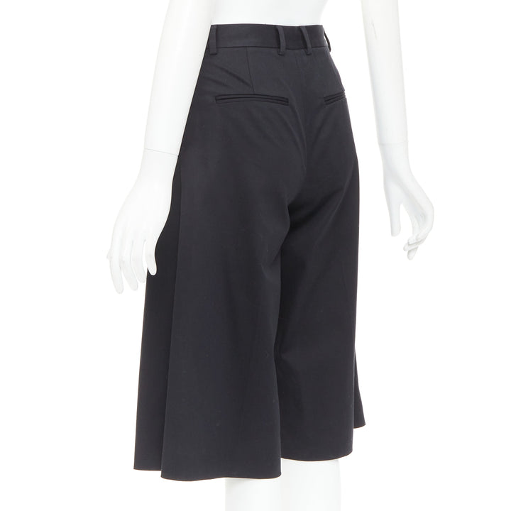RED VALENTINO black cotton blend high waisted culottes bermuda shorts IT38 XS