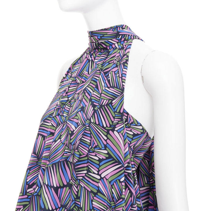 MARC BY MARC JACOBS purple 100% silk geometric print dress US2 S