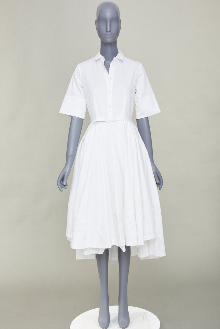 CO COLLECTIONS Essentials white cotton poplin belted asymmetric shirt dress XS