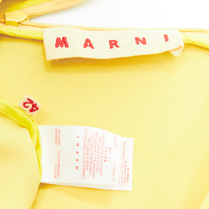 MARNI canary yellow darted high low peplum sleeveless top IT42 M