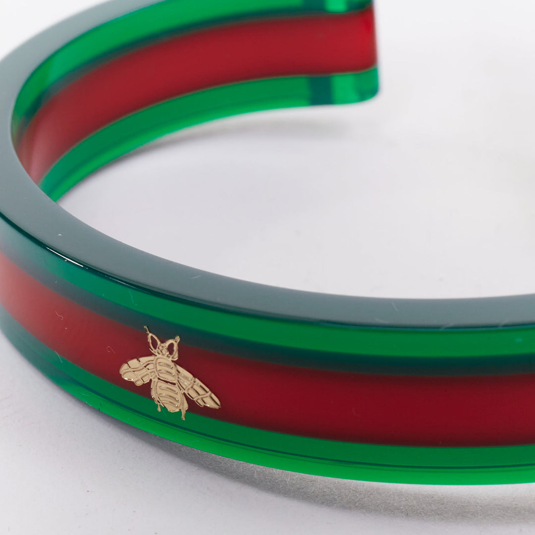 GUCCI 2018 Plexi Web green red  143.5 skeleton dial rectangular frame watch