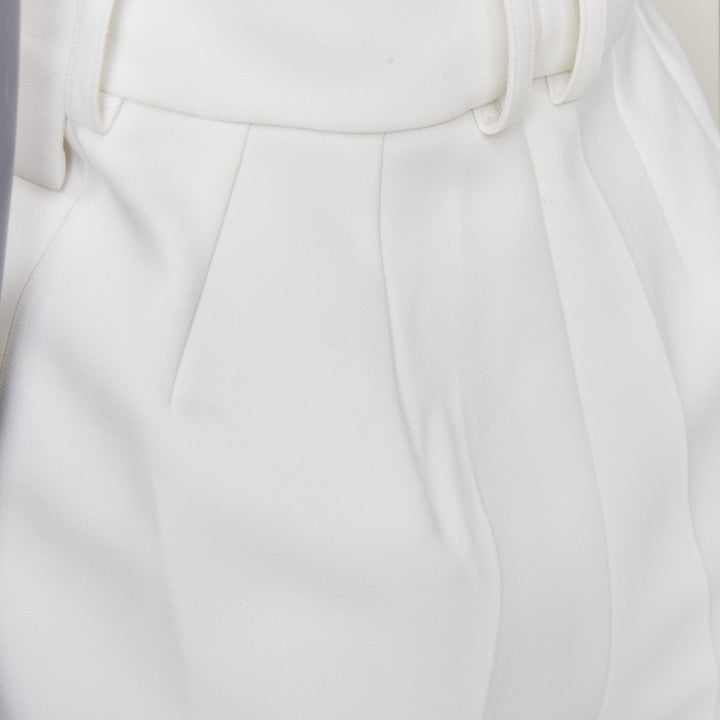 ALEXANDRE VAUTHIER COUTURE off white crepe halter neck waistcoat jumpsuit