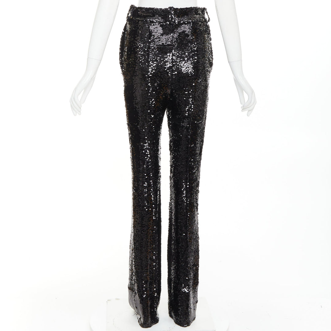 ALEXANDRE VAUTHIER COUTURE AW2020 Runway black sequin high waist straight pants