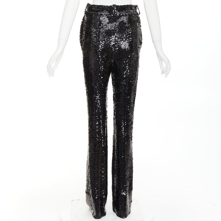 ALEXANDRE VAUTHIER COUTURE AW2020 Runway black sequin high waist straight pants