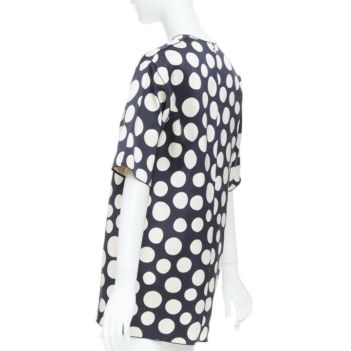 CELINE 2013 Runway Phoebe Philo polka dot silk wool oversized tunic top FR34 XS