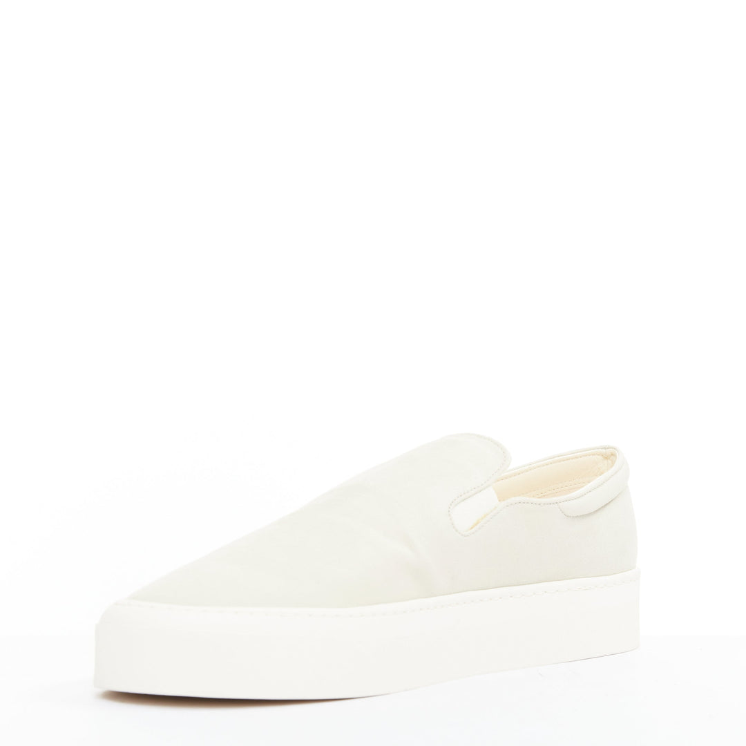 THE ROW Marie H light grey canvas classic platform skate sneaker slip on EU38